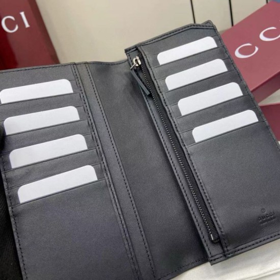 Cloni imitazione Portafoglio lungo Gucci GG Emblem 835014 nero firmate