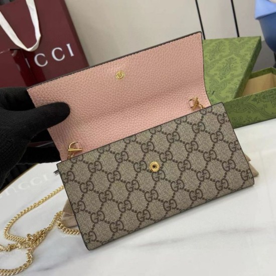 Replica di lusso Portafoglio Gucci GG Marmont bicolore con catena 546585 marrone/Rosa Imitazioni Cloni Portafoglio Gucci GG Marmont bicolore con catena 546585 marrone/Rosa firmate