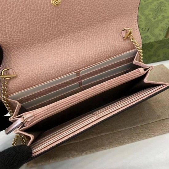 Replica di lusso Portafoglio Gucci GG Marmont bicolore con catena 546585 marrone/Rosa Imitazioni Cloni Portafoglio Gucci GG Marmont bicolore con catena 546585 marrone/Rosa firmate