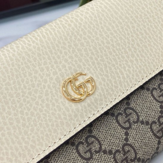 Replica di lusso Portafoglio Gucci GG Marmont bicolore con catena 546585 marrone/Bianco Imitazioni Cloni Portafoglio Gucci GG Marmont bicolore con catena 546585 marrone/Bianco firmate