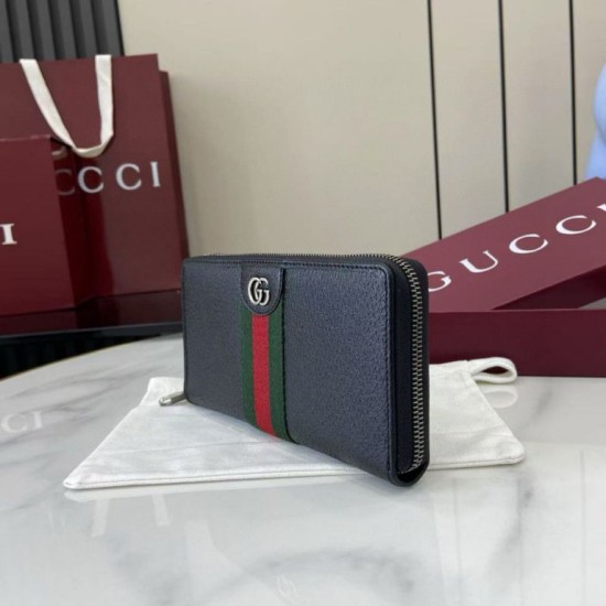 Replica di lusso Dettagli perfetti Portafoglio Gucci Ophidia con cerniera 838694 Nero Imitazioni Cloni Dettagli perfetti Portafoglio Gucci Ophidia con cerniera 838694 Nero firmate