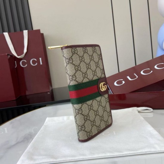 Replica di lusso Portafoglio Gucci Ophidia con cerniera 838619 Borgogna Imitazioni Cloni Portafoglio Gucci Ophidia con cerniera 838619 Borgogna firmate