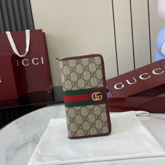 Replica di lusso Portafoglio Gucci Ophidia con cerniera 838619 Borgogna Imitazioni Cloni Portafoglio Gucci Ophidia con cerniera 838619 Borgogna firmate