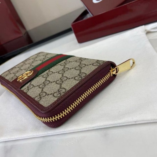 Replica di lusso Portafoglio Gucci Ophidia con cerniera 838619 Borgogna Imitazioni Cloni Portafoglio Gucci Ophidia con cerniera 838619 Borgogna firmate