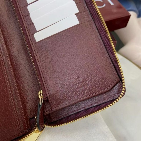 Replica di lusso Portafoglio Gucci Ophidia con cerniera 838619 Borgogna Imitazioni Cloni Portafoglio Gucci Ophidia con cerniera 838619 Borgogna firmate