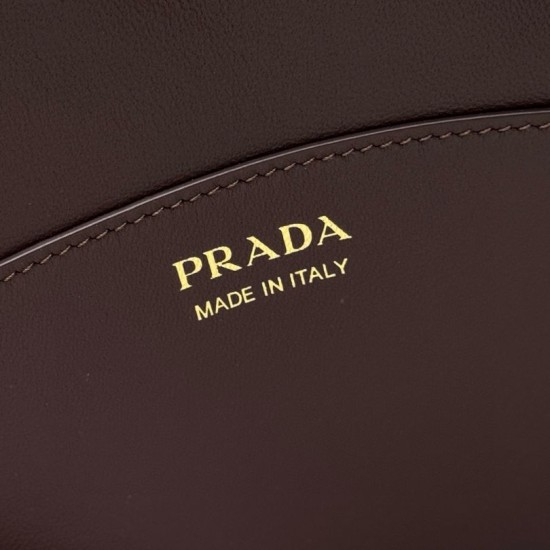 Replica di lusso Borse a secchiello con fibbia Prada Borgogna Imitazioni Cloni Borse a secchiello con fibbia Prada Borgogna firmate