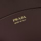 Replica di lusso Borse a secchiello con fibbia Prada Borgogna Imitazioni Cloni Borse a secchiello con fibbia Prada Borgogna firmate