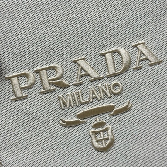 Replica di lusso Borse tote Prada Jardinière extra large in tela di cotone Beige Imitazioni Cloni Borse tote Prada Jardinière extra large in tela di cotone Beige firmate