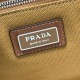 Replica di lusso Borse tote Prada Jardinière extra large in tela di cotone marrone Imitazioni Cloni Borse tote Prada Jardinière extra large in tela di cotone marrone firmate