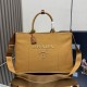 Replica di lusso Borse tote Prada Jardinière extra large in tela di cotone marrone Imitazioni Cloni Borse tote Prada Jardinière extra large in tela di cotone marrone firmate
