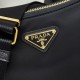 Replica di lusso Borsa a tracolla Prada Re-Nylon Demi-Lune 1BH222 nera Imitazioni Replica Perfetta Borsa a tracolla Prada Re-Nylon Demi-Lune 1BH222 nera firmate