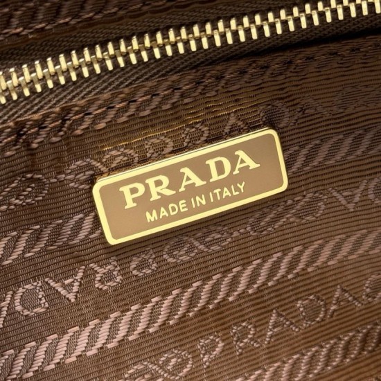 Replica di lusso Borsa a tracolla Prada Re-Nylon Demi-Lune 1BH222 marrone Imitazioni Cloni Borsa a tracolla Prada Re-Nylon Demi-Lune 1BH222 marrone firmate
