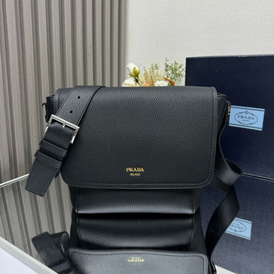 Replica di lusso Borsa a tracolla Prada messenger 2VD069 Nero Imitazioni Cloni Borsa a tracolla Prada messenger 2VD069 Nero firmate