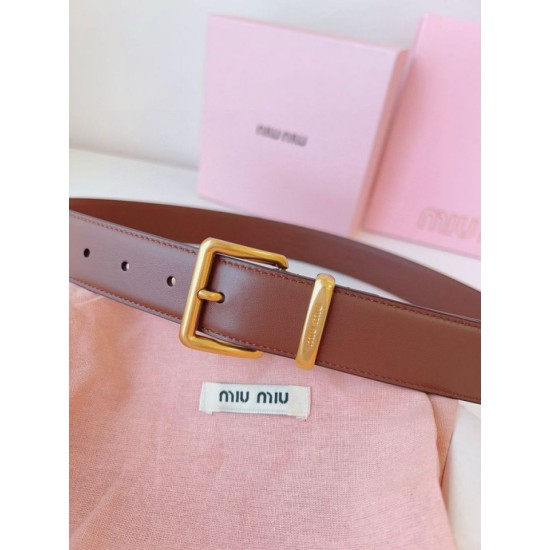 Cloni Cintura con fibbia color oro Miu Miu 35mm marrone firmate