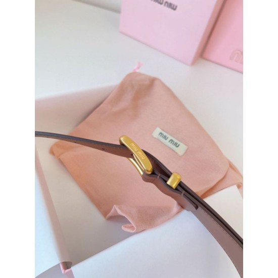 Cloni Cintura con fibbia color oro Miu Miu 35mm marrone firmate