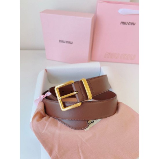 Cloni Cintura con fibbia color oro Miu Miu 35mm marrone firmate