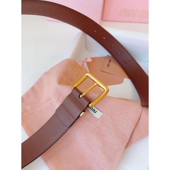 Cloni Cintura con fibbia color oro Miu Miu 35mm marrone firmate