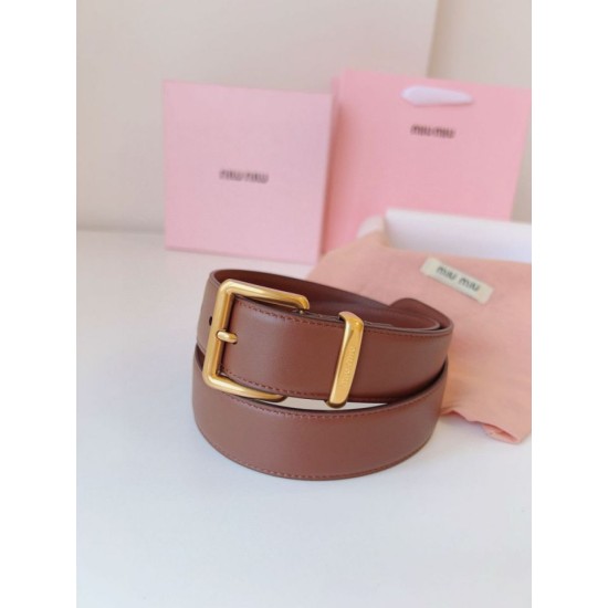 Cloni Cintura con fibbia color oro Miu Miu 35mm marrone firmate