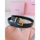 Replica di lusso Pari Cintura con fibbia color oro Miu Miu 35mm Nero Imitazioni Cloni Pari replica Cintura con fibbia color oro Miu Miu 35mm Nero firmate