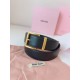 Replica di lusso Pari Cintura con fibbia color oro Miu Miu 35mm Nero Imitazioni Cloni Pari replica Cintura con fibbia color oro Miu Miu 35mm Nero firmate