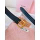 Replica di lusso Pari Cintura con fibbia color oro Miu Miu 35mm Nero Imitazioni Cloni Pari replica Cintura con fibbia color oro Miu Miu 35mm Nero firmate