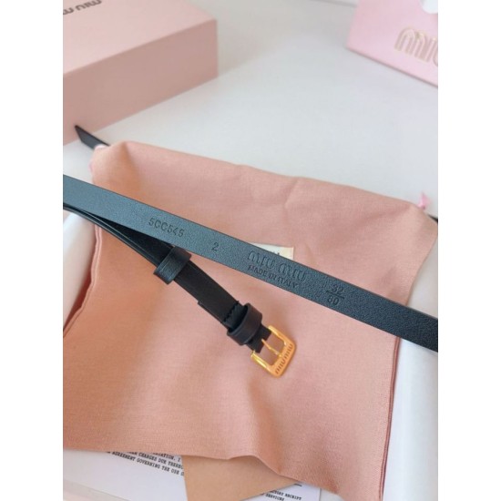 Replica di lusso Cintura con fibbia color oro Miu Miu 15mm Nero Imitazioni Cloni Cintura con fibbia color oro Miu Miu 15mm Nero firmate