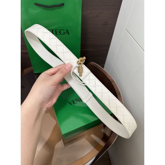 Replica di lusso Pari Cintura BV Andiamo Intrecciato Nappa 2cm verde/bianco/caffè Imitazioni Cloni Pari replica Cintura BV Andiamo Intrecciato Nappa 2cm verde/bianco/caffè firmate
