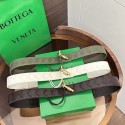 Cloni Pari replica Cintura BV Andiamo Intrecciato Nappa 2cm verde/bianco/caffè firmate