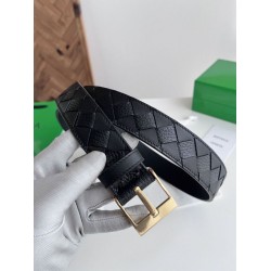 Cintura Intreccio Intreccio Reversibile Check Da Uomo Bottega Veneta Nero Oro Cintura Intreccio Intreccio Reversibile Check Da Uomo Bottega Veneta Nero Oro
