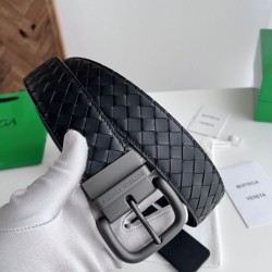 Replica di lusso Alta gamma Cintura reversibile da uomo Bottega Veneta Intreccio Nero Imitazioni Cloni Alta gamma replica Cintura reversibile da uomo Bottega Veneta Intreccio Nero firmate