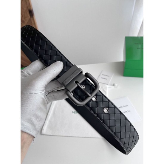 Replica di lusso Alta gamma Cintura reversibile da uomo Bottega Veneta Intreccio Nero Imitazioni Cloni Alta gamma replica Cintura reversibile da uomo Bottega Veneta Intreccio Nero firmate