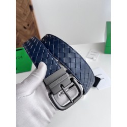 Cintura reversibile da uomo Bottega Veneta Intreccio Blu Cintura reversibile da uomo Bottega Veneta Intreccio Blu