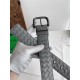 Replica di lusso Alta gamma Cintura reversibile da uomo Bottega Veneta Intreccio Grigio Imitazioni Cloni Alta gamma replica Cintura reversibile da uomo Bottega Veneta Intreccio Grigio firmate