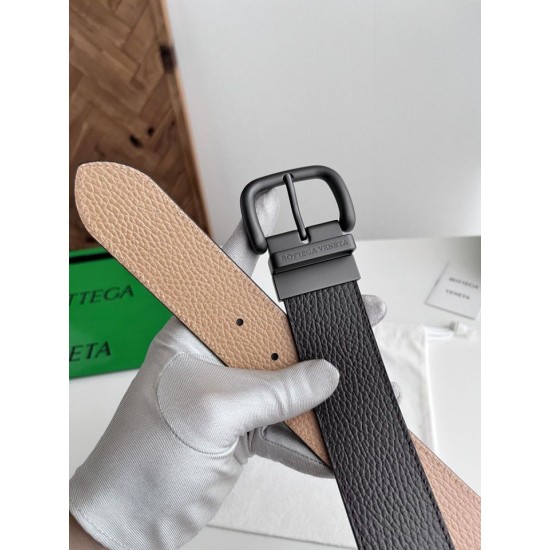 Replica di lusso Borse Cintura reversibile in pelle da uomo BV Nero Imitazioni Replica Borse Cintura reversibile in pelle da uomo BV Nero firmate