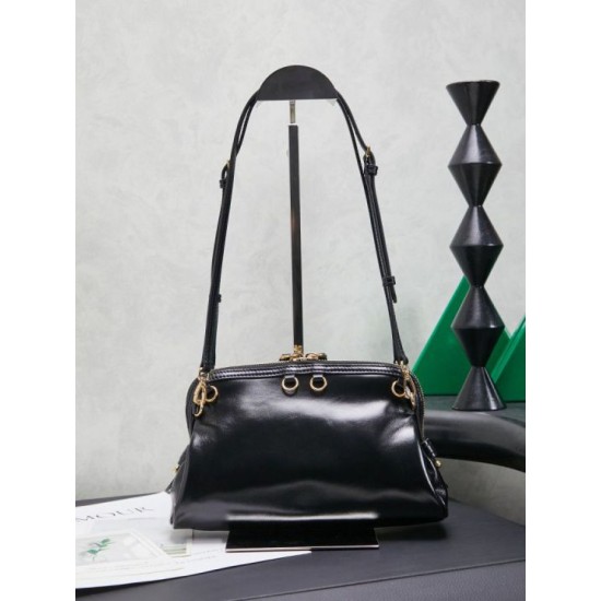 Replica di lusso Pochette Miu Miu Honey Caprice con stampa a conchiglia 5BF131 Nero Imitazioni Cloni Pochette Miu Miu Honey Caprice con stampa a conchiglia 5BF131 Nero firmate
