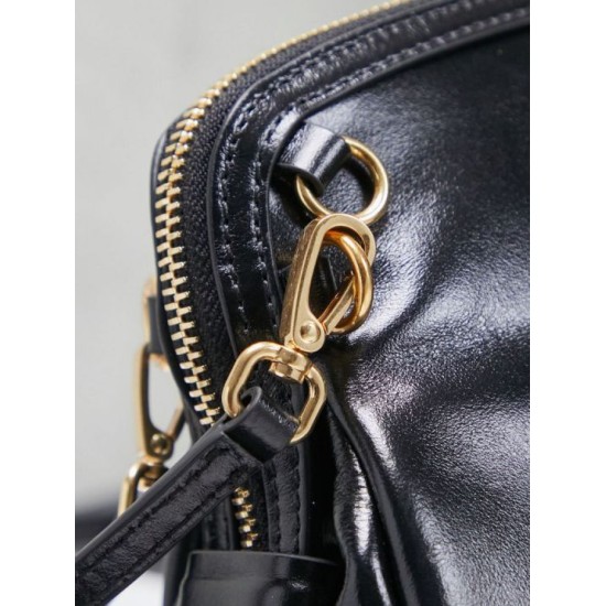 Replica di lusso Pochette Miu Miu Honey Caprice con stampa a conchiglia 5BF131 Nero Imitazioni Cloni Pochette Miu Miu Honey Caprice con stampa a conchiglia 5BF131 Nero firmate
