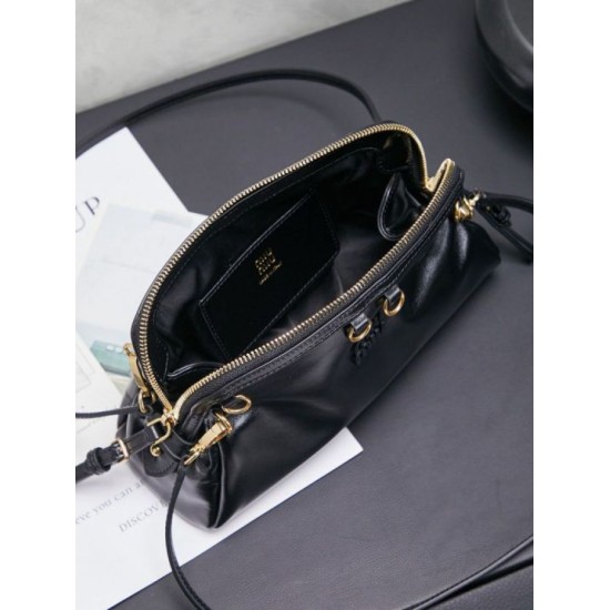 Replica di lusso Pochette Miu Miu Honey Caprice con stampa a conchiglia 5BF131 Nero Imitazioni Cloni Pochette Miu Miu Honey Caprice con stampa a conchiglia 5BF131 Nero firmate