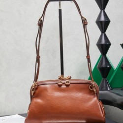 Cloni Pochette Miu Miu Honey Caprice con stampa a conchiglia 5BF131 Marrone firmate