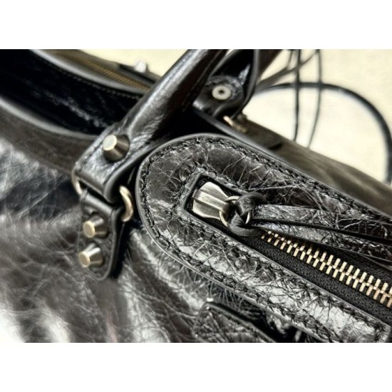 Replica di lusso Borsa a tracolla Balenciaga Le City East-West Nero Imitazioni Cloni Borsa a tracolla Balenciaga Le City East-West Nero firmate