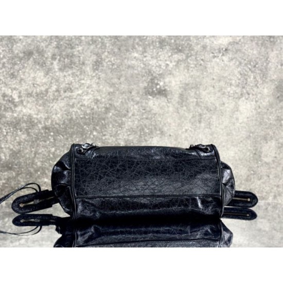 Replica di lusso Borsa a tracolla Balenciaga Le City East-West Nero Imitazioni Cloni Borsa a tracolla Balenciaga Le City East-West Nero firmate