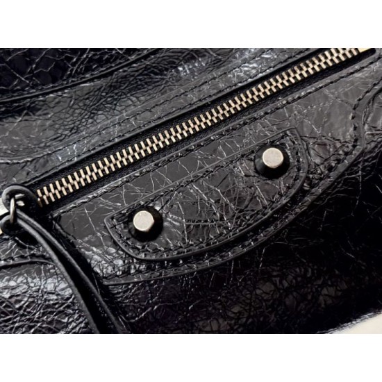 Replica di lusso Borsa a tracolla Balenciaga Le City East-West Nero Imitazioni Cloni Borsa a tracolla Balenciaga Le City East-West Nero firmate