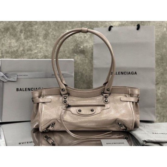 Replica di lusso Borsa a tracolla Balenciaga Le City East-West Rosa Imitazioni Cloni Borsa a tracolla Balenciaga Le City East-West Rosa firmate