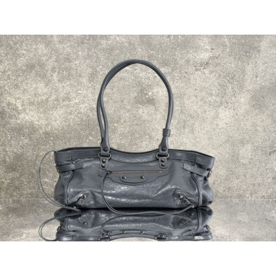 Replica di lusso Borse a tracolla Balenciaga Le City East-West grigia Imitazioni Cloni Borse Replica a tracolla Balenciaga Le City East-West grigia firmate