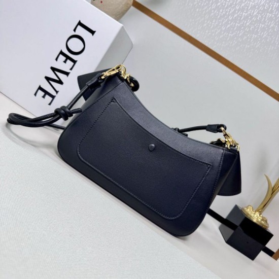 Replica di lusso Borse Firmate a tracolla media Loewe Ola nera Imitazioni Cloni Borse Firmate Replica a tracolla media Loewe Ola nera firmate