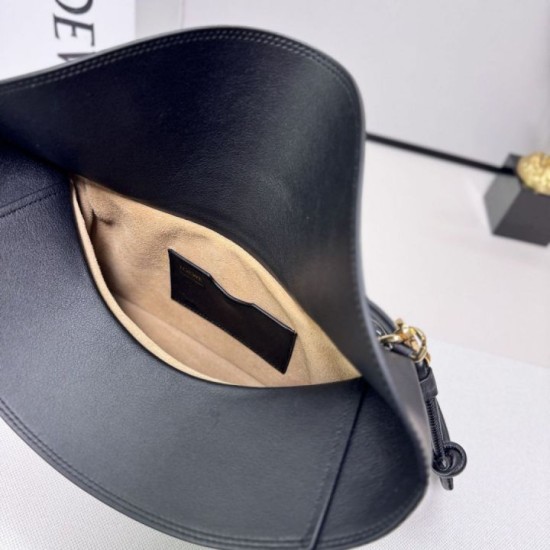 Replica di lusso Borse Firmate a tracolla media Loewe Ola nera Imitazioni Cloni Borse Firmate Replica a tracolla media Loewe Ola nera firmate