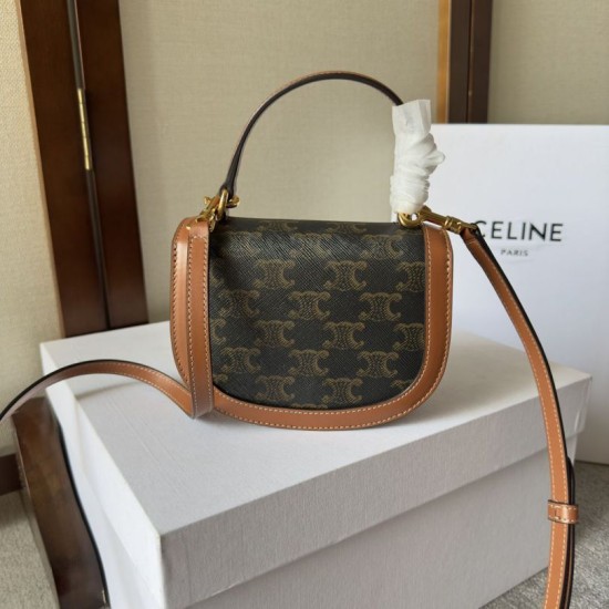 Replica di lusso Borsa Celine Mini Besace Clea Triomphe Canvas Pelle di vitello Imitazioni Cloni Borsa Celine Mini Besace Clea Triomphe Canvas Pelle di vitello firmate