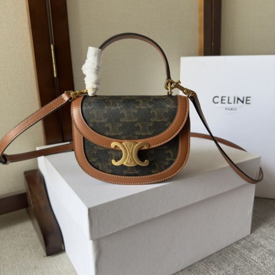 Replica di lusso Borsa Celine Mini Besace Clea Triomphe Canvas Pelle di vitello Imitazioni Cloni Borsa Celine Mini Besace Clea Triomphe Canvas Pelle di vitello firmate
