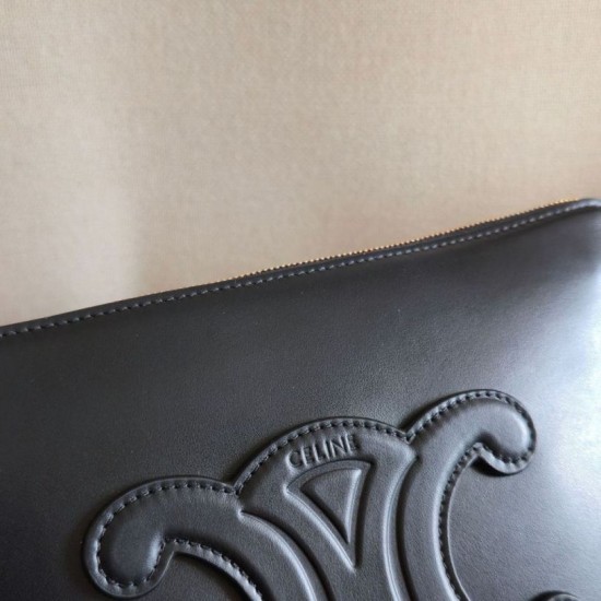 Replica di lusso Piccola pochette Celine con tracolla pelle di vitello liscia Nero Imitazioni Cloni Piccola pochette Celine con tracolla pelle di vitello liscia Nero firmate