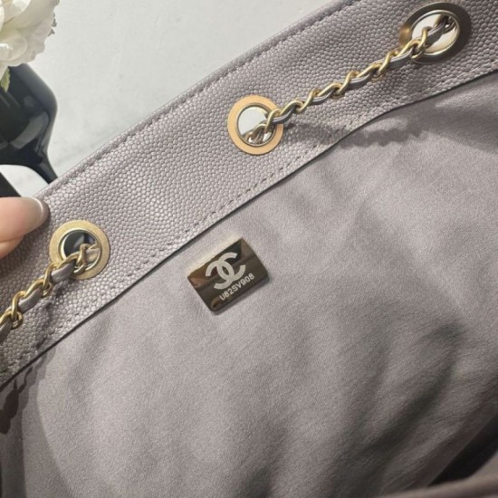 Replica di lusso Borsa a mano media Chanel 25 Hobo Caviar Quilted AS5311 Grigio Imitazioni Cloni Borsa a mano media Chanel 25 Hobo Caviar Quilted AS5311 Grigio firmate