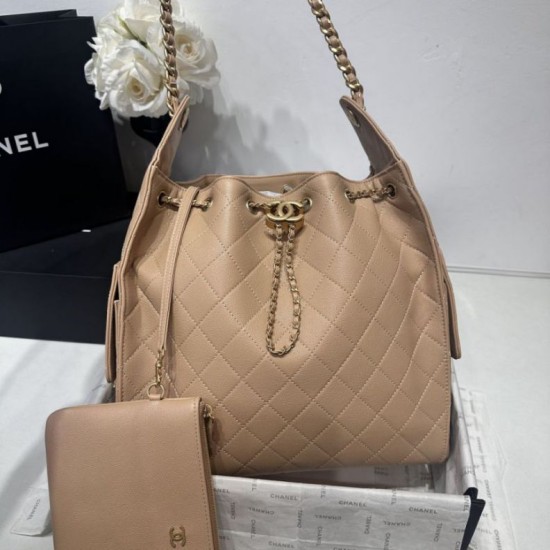 Cloni Borse firmate replica media Chanel 25 Hobo Caviar Quilted AS5311 Beige firmate